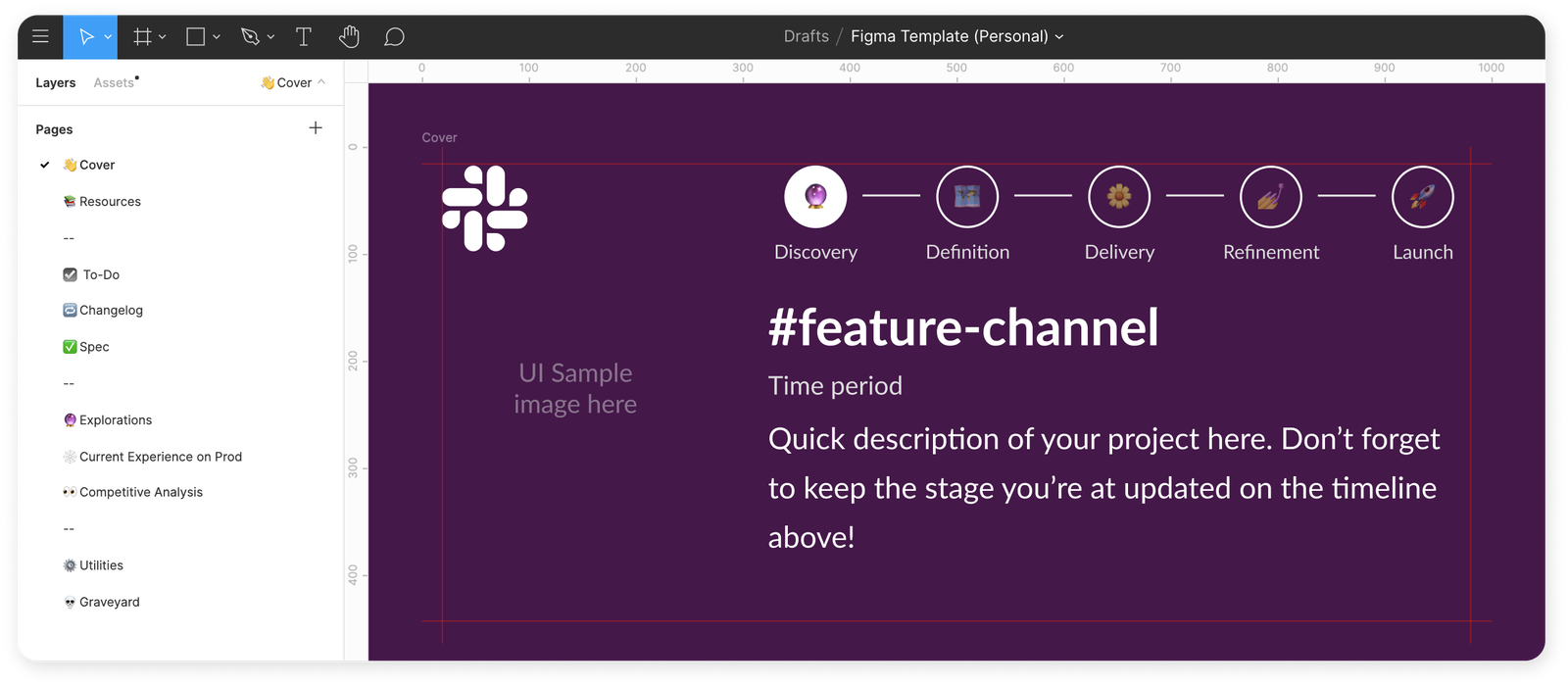 screenshot of Slack's figma template