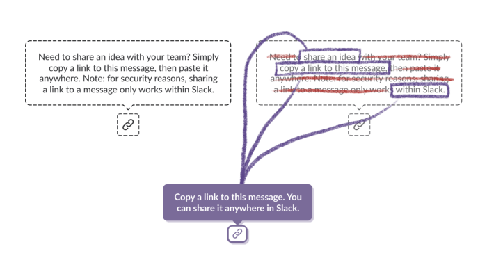 Diagram shows breaking tooltip into essential and non-essential info