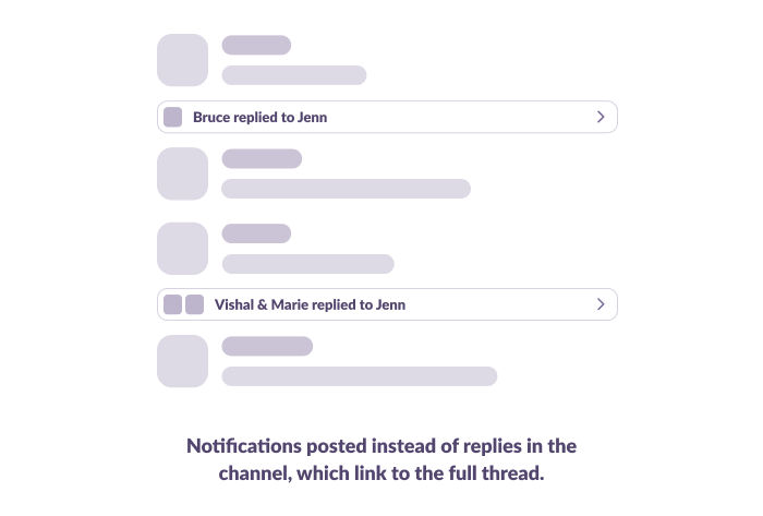 Flow notifies user of reply in channel and link to full thread