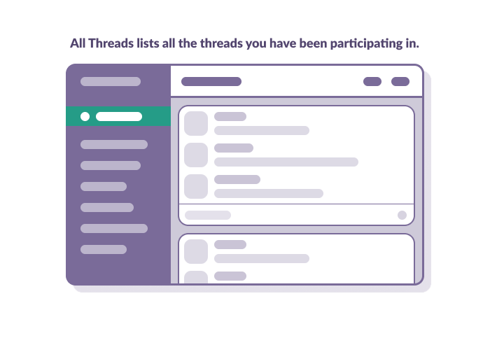 all threads feature lists all threads you've participated in